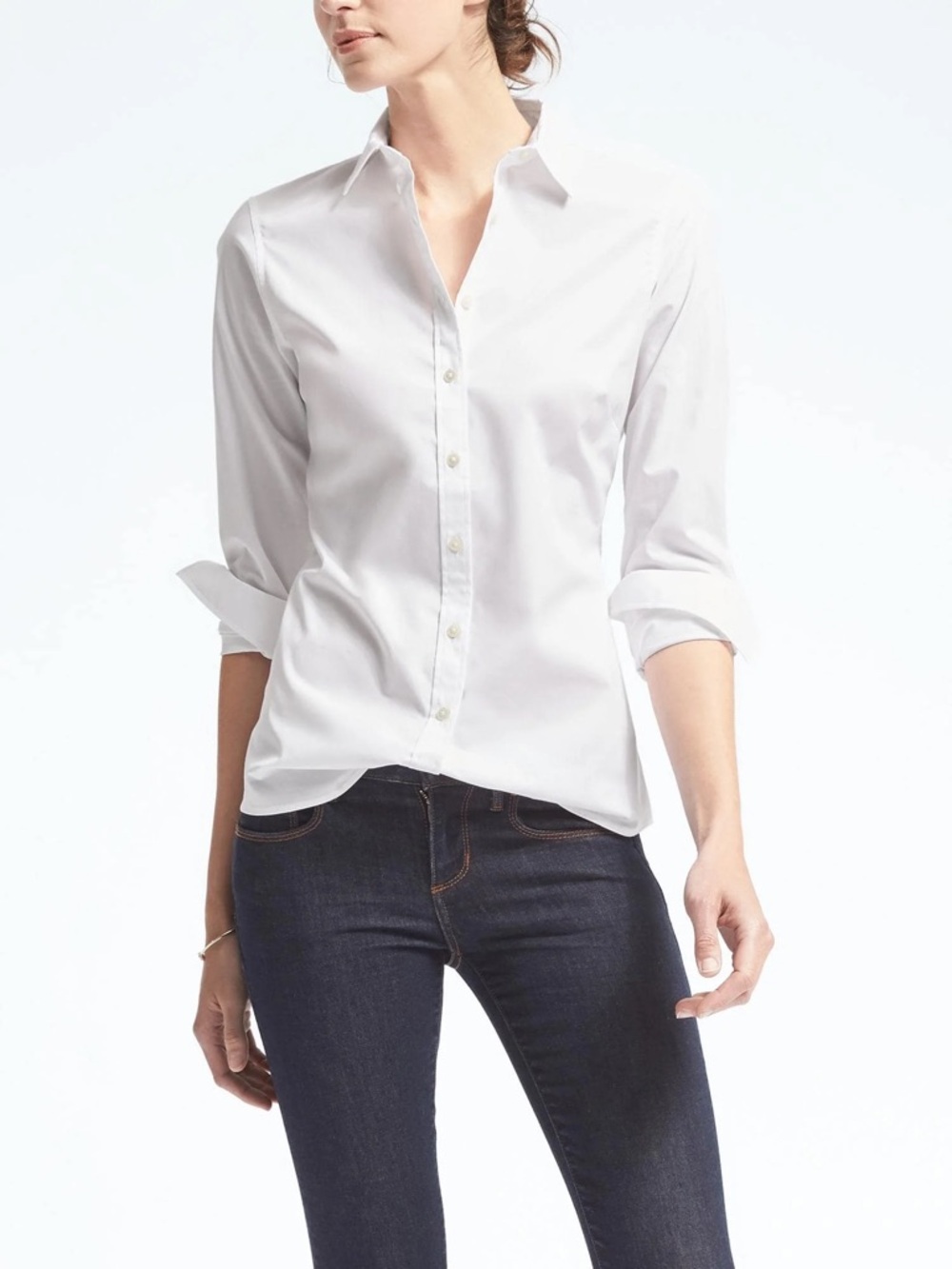 Banana Republic Women's White Button-Down Shirt